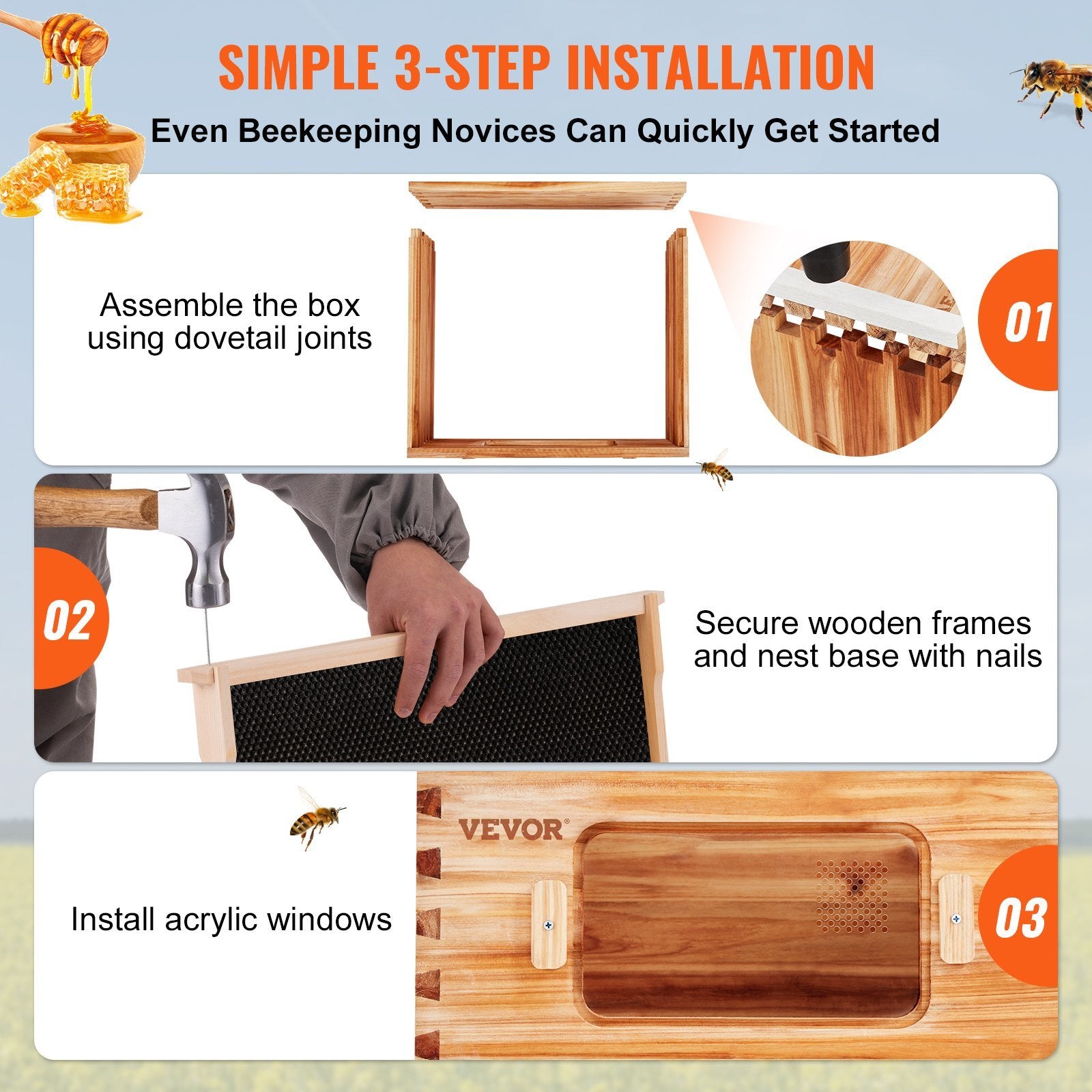 VEVOR Bee Hive Beekeeping Kit – Complete Beekeeping Starter Kit