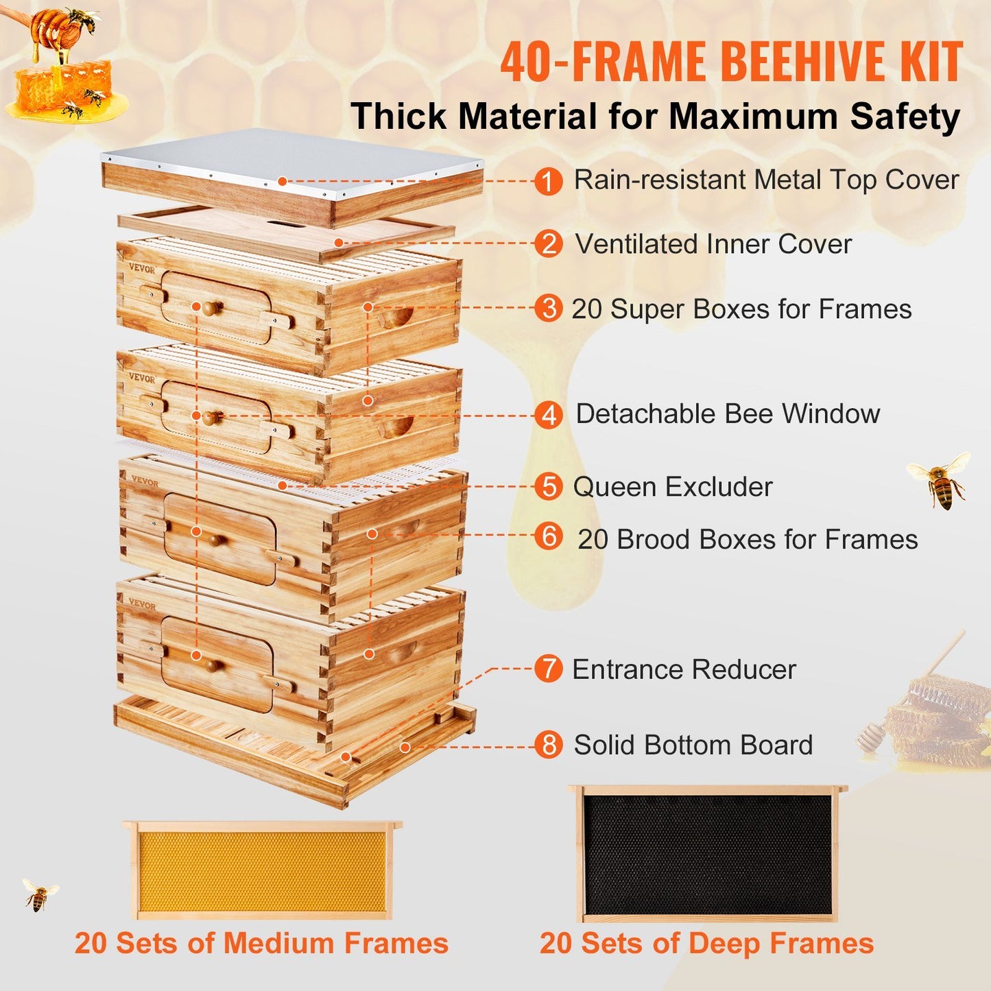 VEVOR Bee Hive Beekeeping Kit – Complete Beekeeping Starter Kit