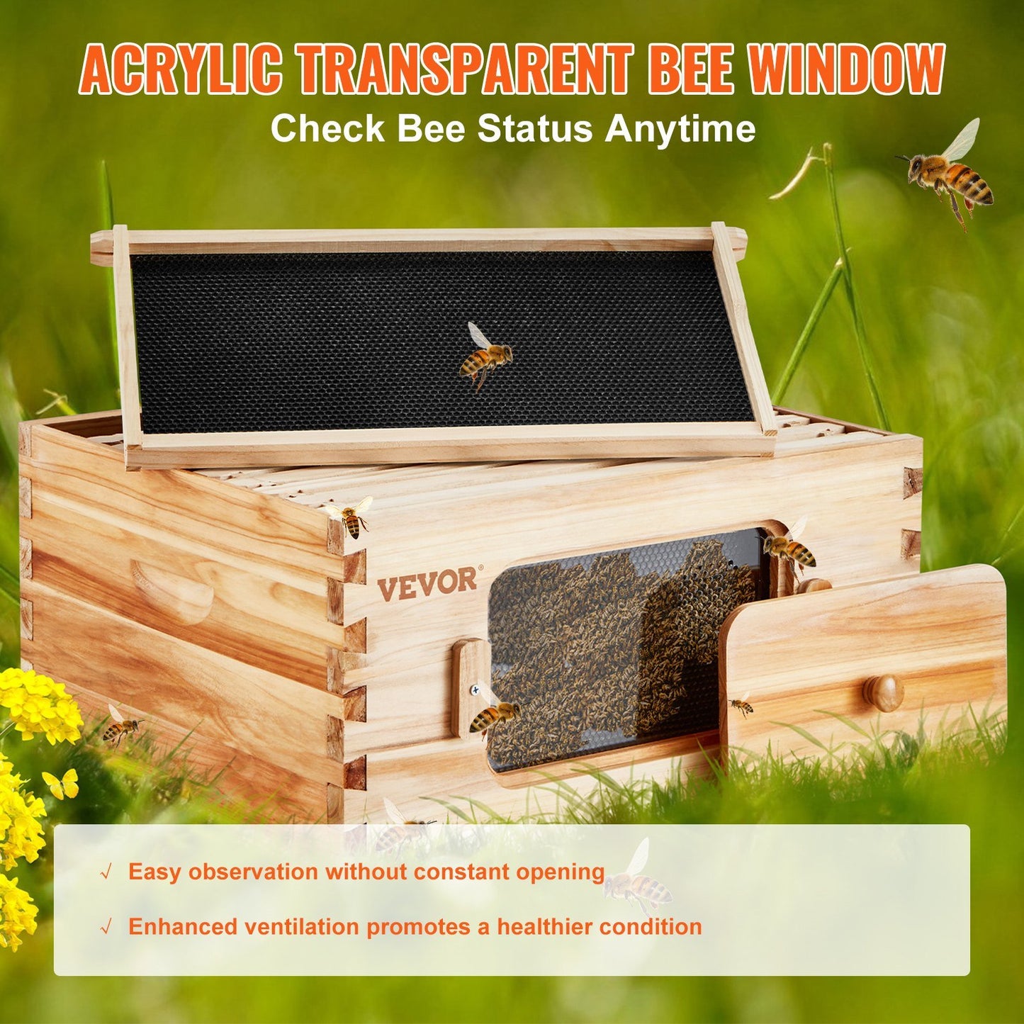 VEVOR Bee Hive Beekeeping Kit – Deep Box for Beekeeping