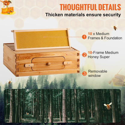 VEVOR Bee Hive, Beekeeping Kit - Medium Box