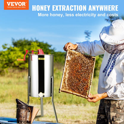 VEVOR Manual Honey Extractor – Easy-to-Use 2-Frame Honey Extractor