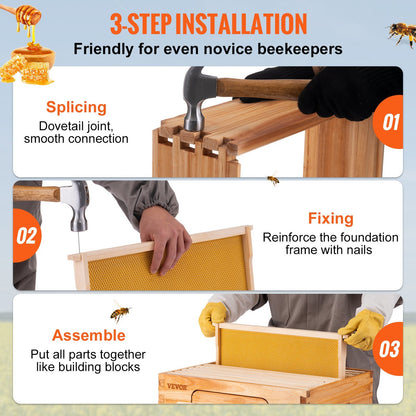 VEVOR Bee Hive, Beekeeping Kit - Medium Box