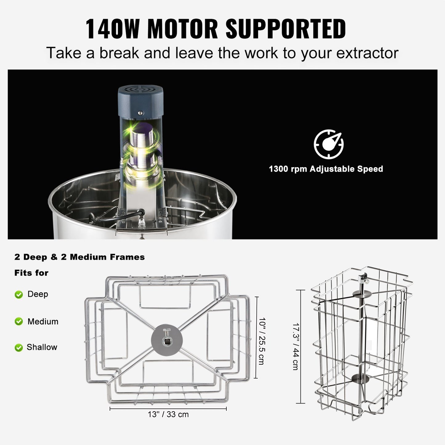 VEVOR Electric Honey Extractor – Efficient 4-Frame Honey Extraction