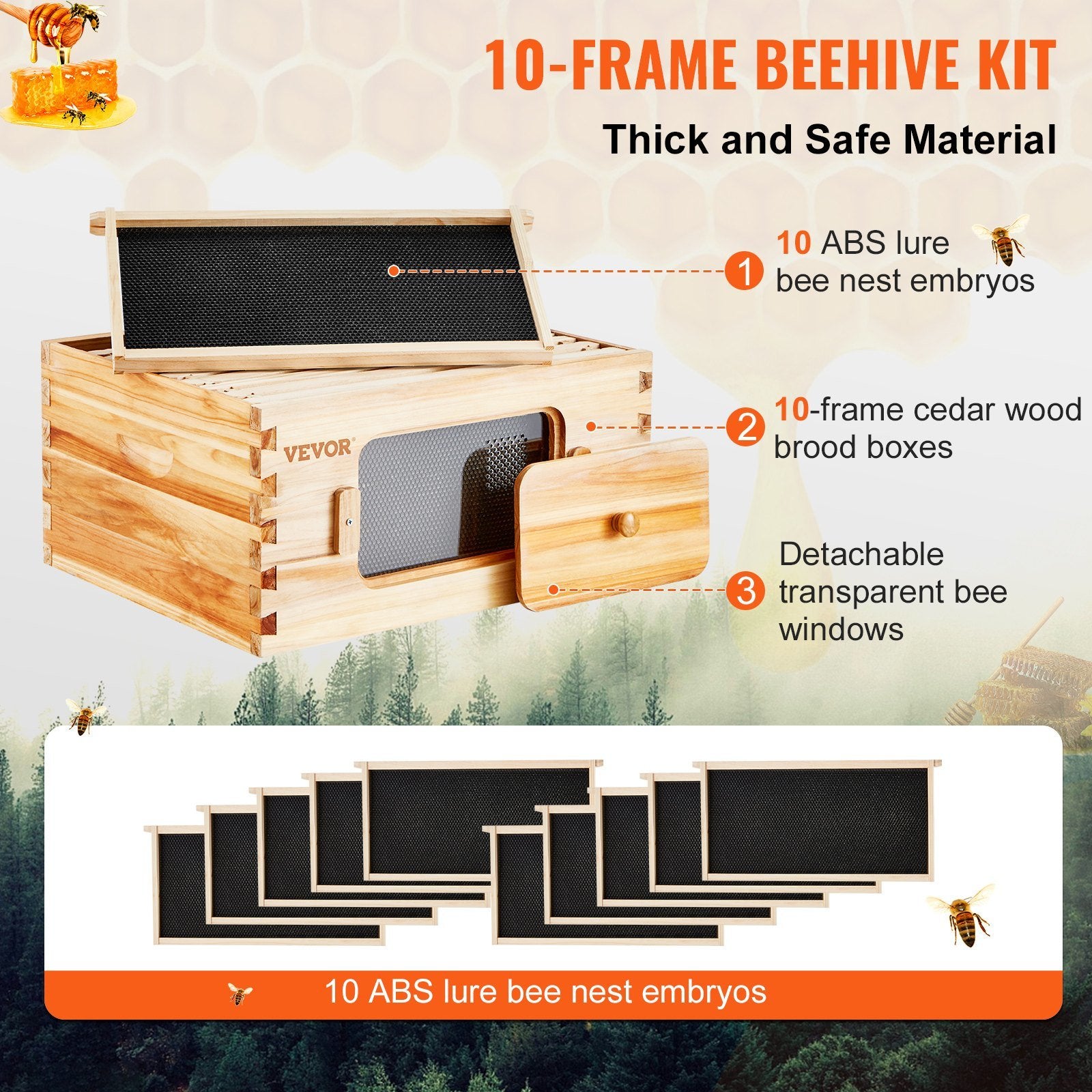 VEVOR Bee Hive Beekeeping Kit – Deep Box for Beekeeping